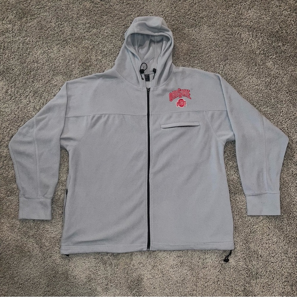 Big Ball Sports NCAA Gray OSU Ohio State Buckeyes Full Zip Fleece XL